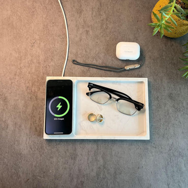 UUMAO Marble Tray Magnetisches 15-W-Wireless-Ladegerät für Iphone..