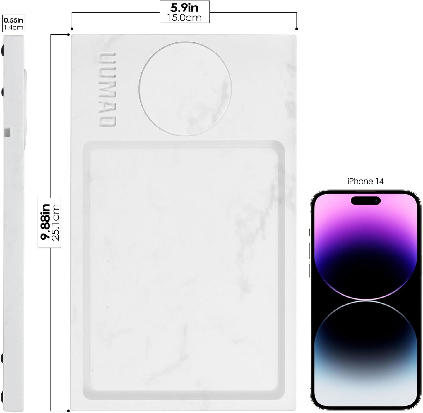 UUMAO Marble Tray Magnetisches 15-W-Wireless-Ladegerät für Iphone..