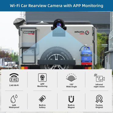 Uzone Rückfahrkamera Auto Kabellos,Nachtsicht,IP68 Wasserdicht,Magnetisch