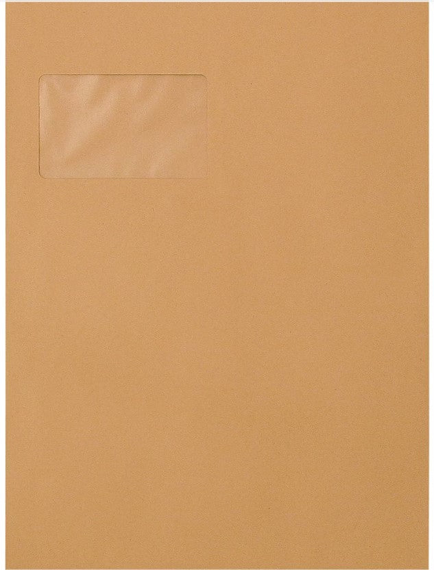 250 X Versandtaschen, 90 g C4 mit Fenster, Selbstklebend, natron braun 250 stück