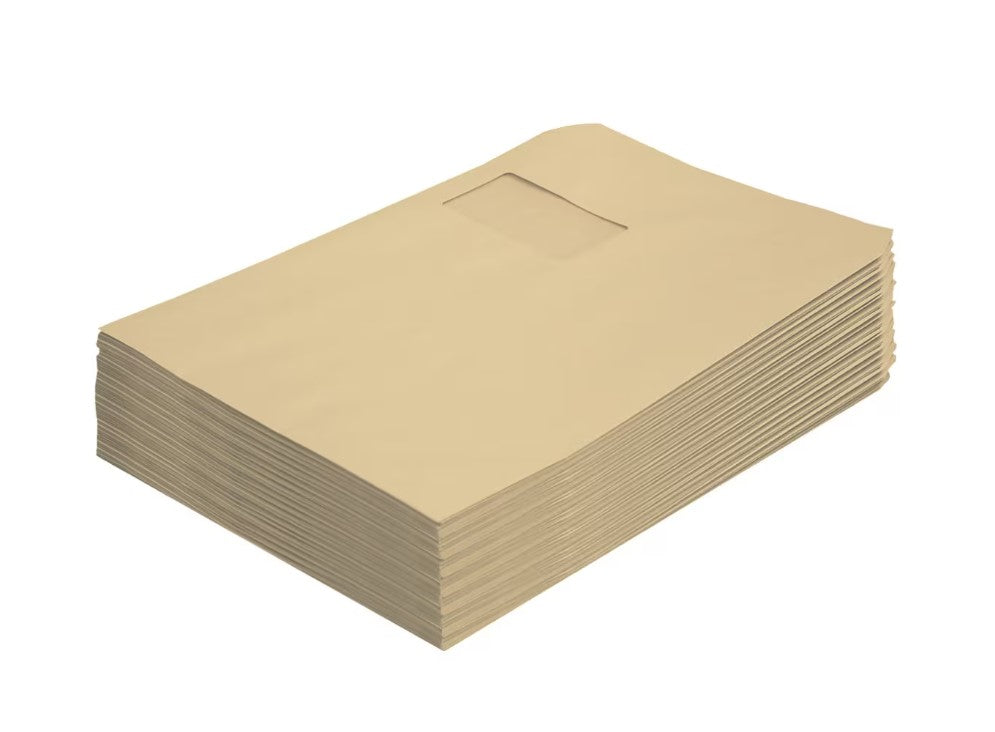 250 X Versandtaschen, 90 g C4 mit Fenster, Selbstklebend, natron braun 250 stück