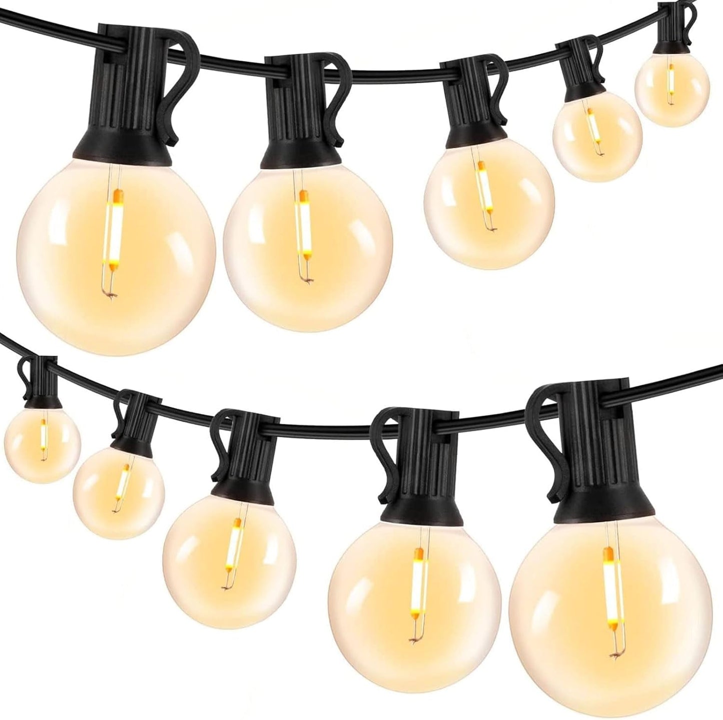 VANDABAO LED Lichterkette Außen Strom G40 40M 56+2 Glühbirnen IP44 Wasserdicht