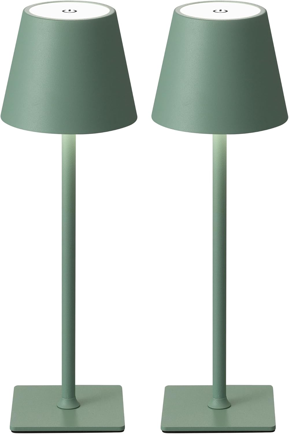 Visdanfo Kabellose Tischlampe, tragbare LED-Schreibtischlampe (2 pack) 4000 mAh, 3 Farben Grün