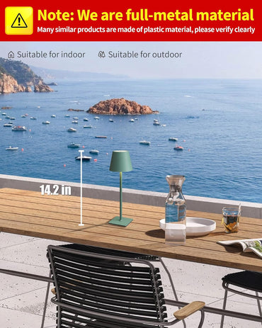 Visdanfo Kabellose Tischlampe, tragbare LED-Schreibtischlampe (2 pack) 4000 mAh, 3 Farben Grün