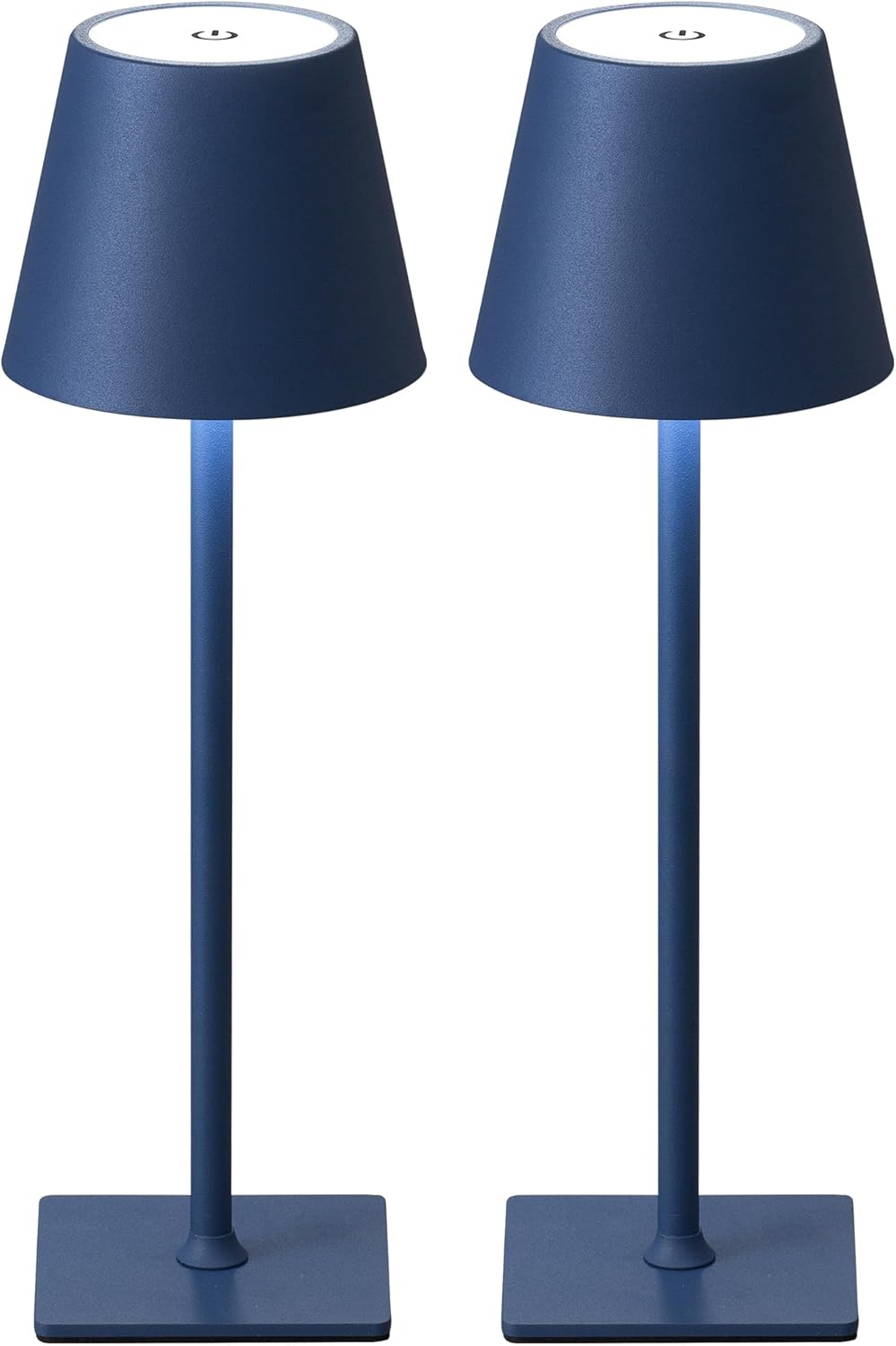 Visdanfo Kabellose Tischlampe, tragbare LED-Schreibtischlampe (2 pack) 4000 mAh, 3 Farben Blau