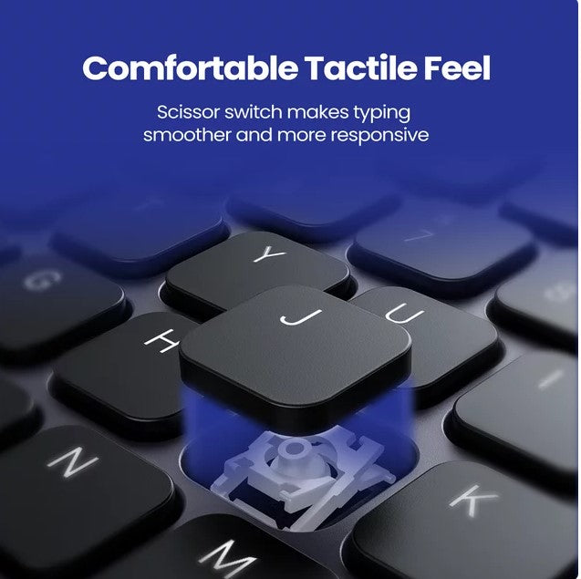 Victsing 2,4 G kabellose Tastatur, (QWERTZ) über USB wiederaufladbare kabellose Computertastatur, leise, ergonomische, schlanke Tastatur mit 12 Multimedia-Verknüpfungen für Laptops, Desktop, Chromebook, Notebook