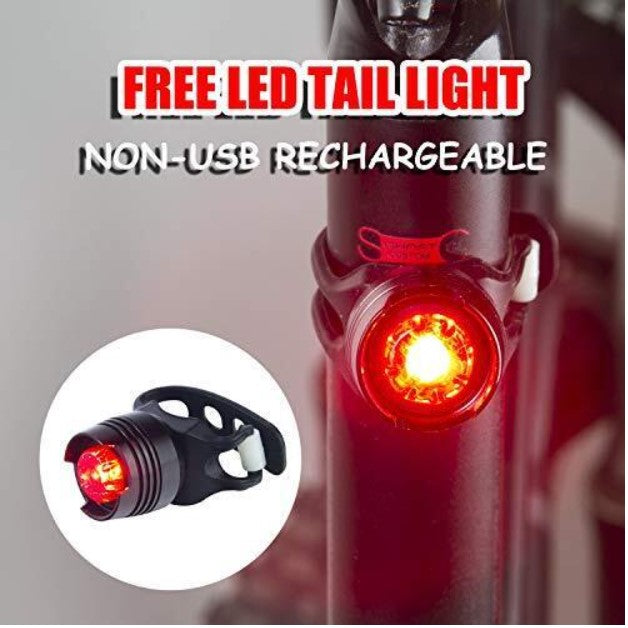 Victagen Fahrradlicht Set, Frontlicht + Rücklicht, superhell 2400