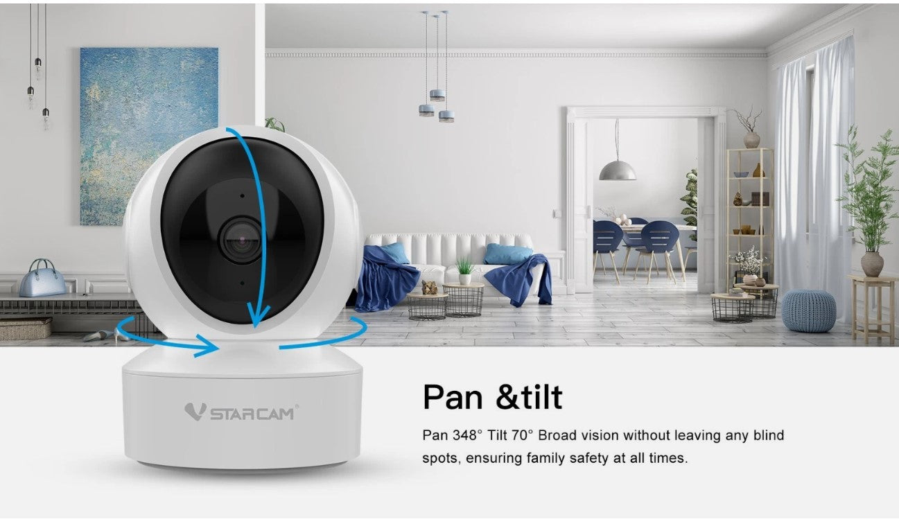 VSTARCAM Kamera Innen, Sicherheitskamera, 4MP HD WiFi Babyphone,360° PTZ Haustier mit Nachtsicht,2-Wege Audio