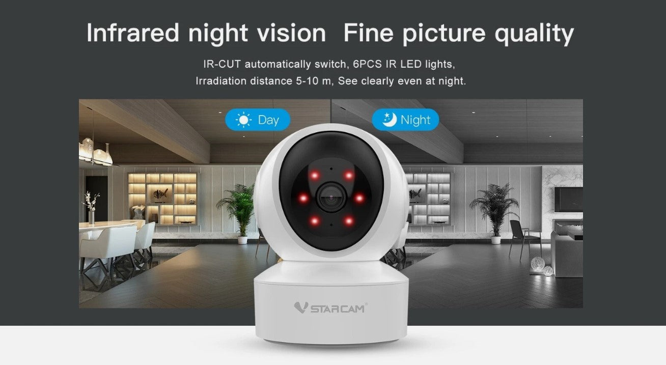 VSTARCAM Kamera Innen, Sicherheitskamera, 4MP HD WiFi Babyphone,360° PTZ Haustier mit Nachtsicht,2-Wege Audio