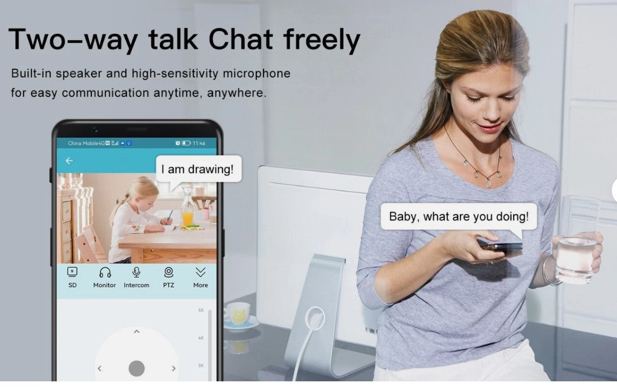 VSTARCAM Kamera Innen, Sicherheitskamera, 4MP HD WiFi Babyphone,360° PTZ Haustier mit Nachtsicht,2-Wege Audio