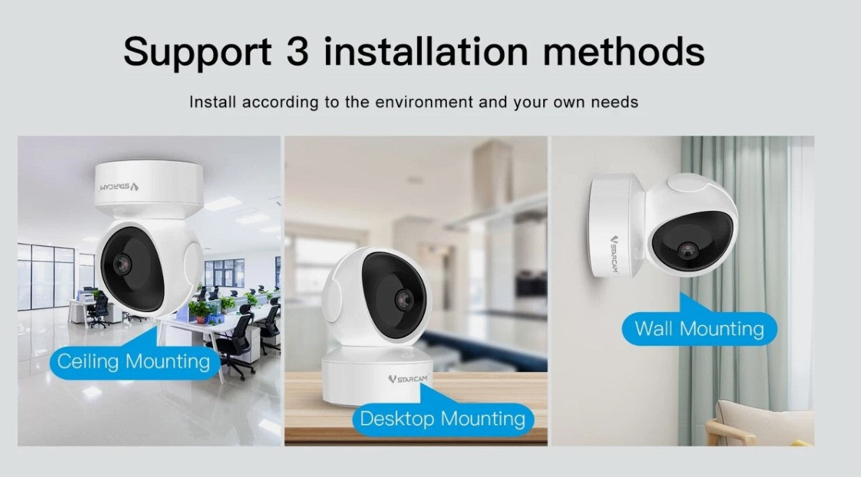 VSTARCAM Kamera Innen, Sicherheitskamera, 4MP HD WiFi Babyphone,360° PTZ Haustier mit Nachtsicht,2-Wege Audio