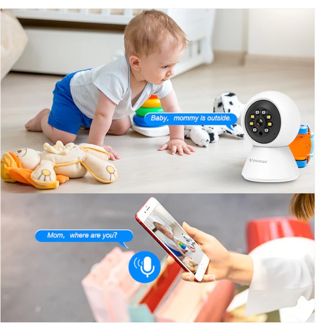 VSTARCAM CCTV-Kamera mit Farb-Nachtsicht, WLAN 2K Bewegungserkennung, Haustierkamera, Zweiwege-Audio, Babyphone
