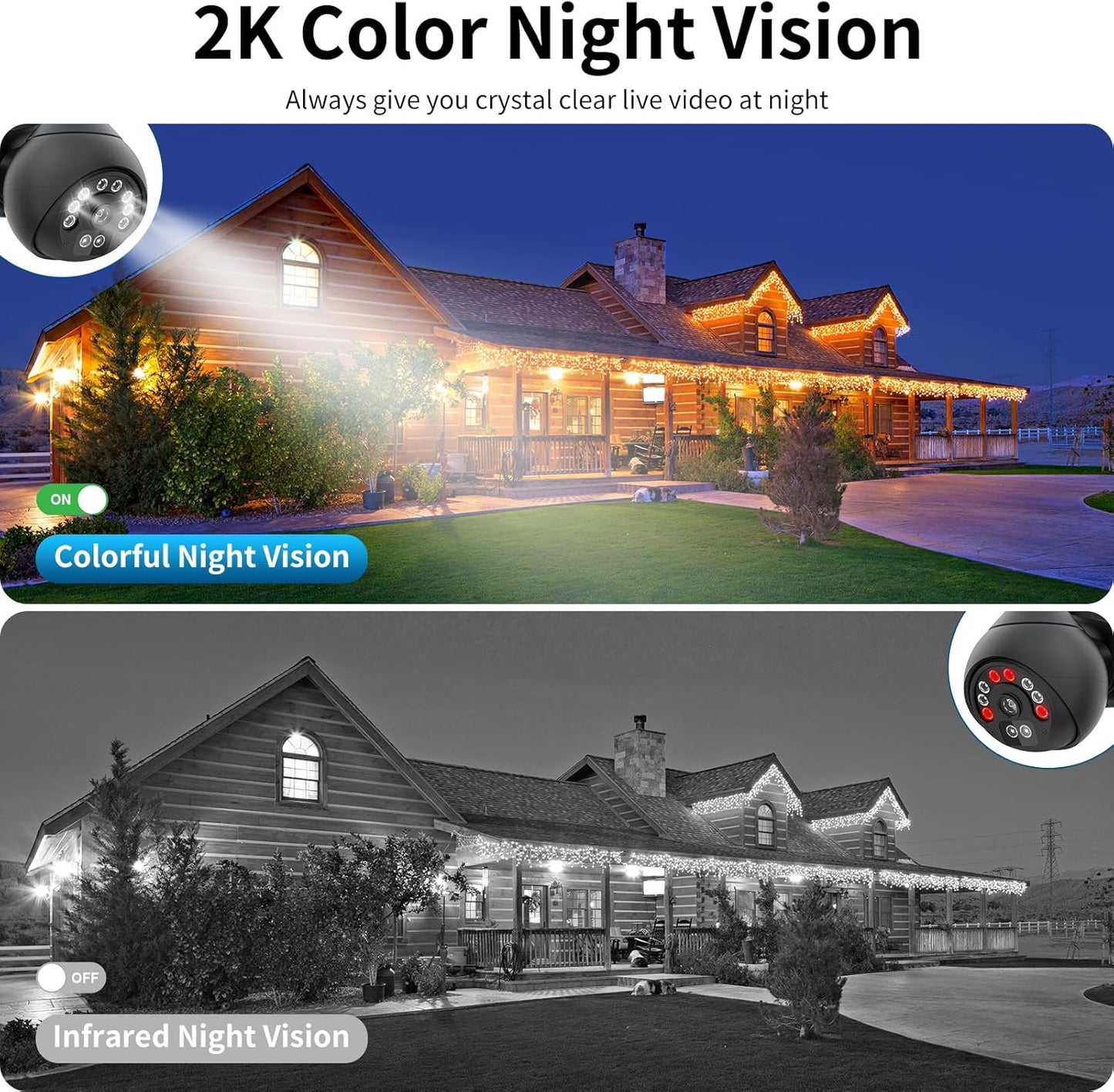 VSTARCAM 4MP Überwachungskamera 2,5K HD WiFi Überwachungskameras mit 360°-Ansicht, PTZ,Bewegung
