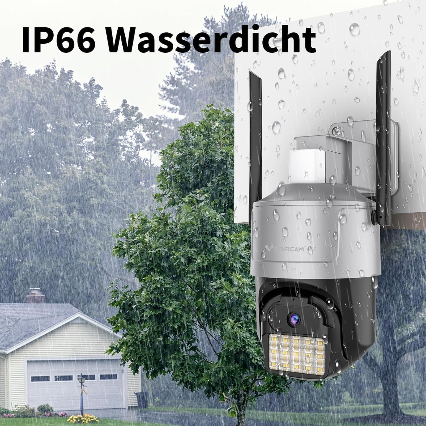VSTARCAM Außenkamera 4MP Sicherheitskamera,WiFi Kamera,PTZ Sicherheitskamera,Zwei-Wege-Audio Nachtsicht,Sirene und Scheinwerferalarm,