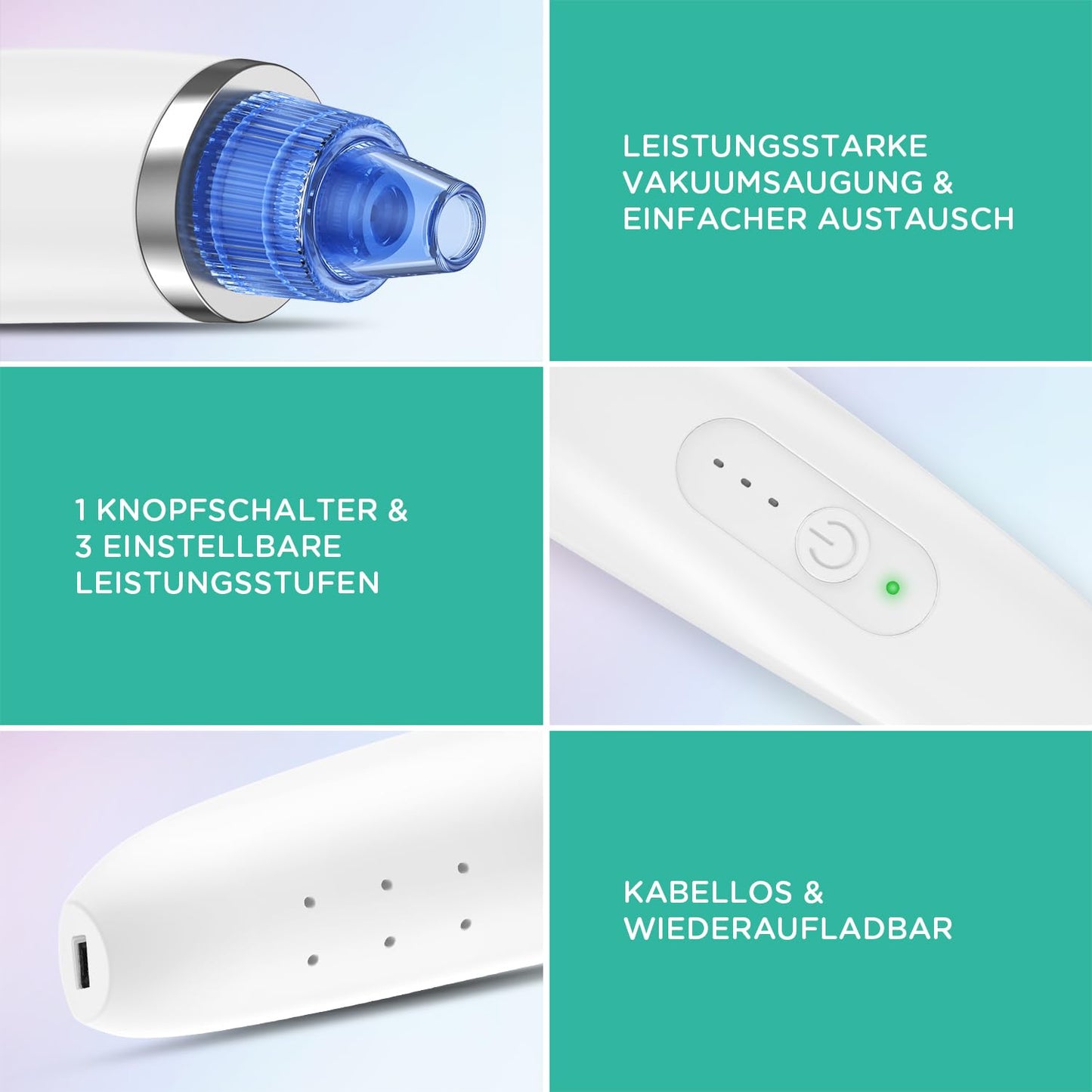 VOYOR Mitesserentferner Porenreiniger Vakuumsauger Nase Akne Pickelsauger