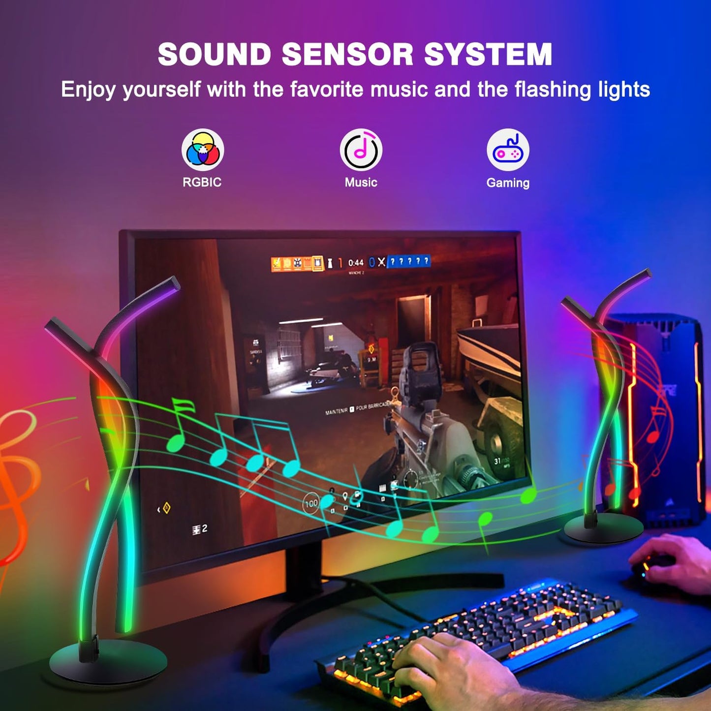 Wefomey LED Nachttischlampe Dimmbar, RGB Warmweiß APP Metall Dekolampe Spiral