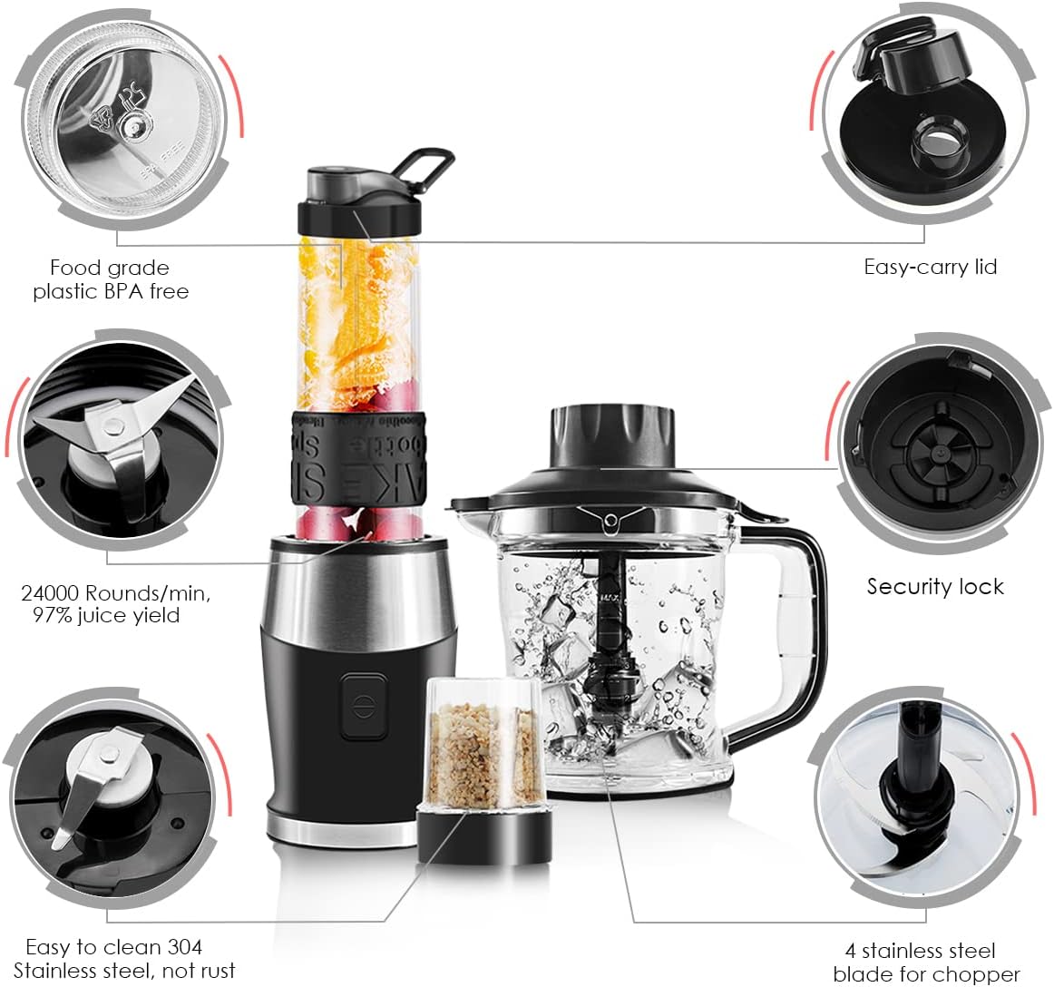 WAWORIO Mixer Smoothie Maker, 700 Watt Standmixer Multifunktion BPA frei