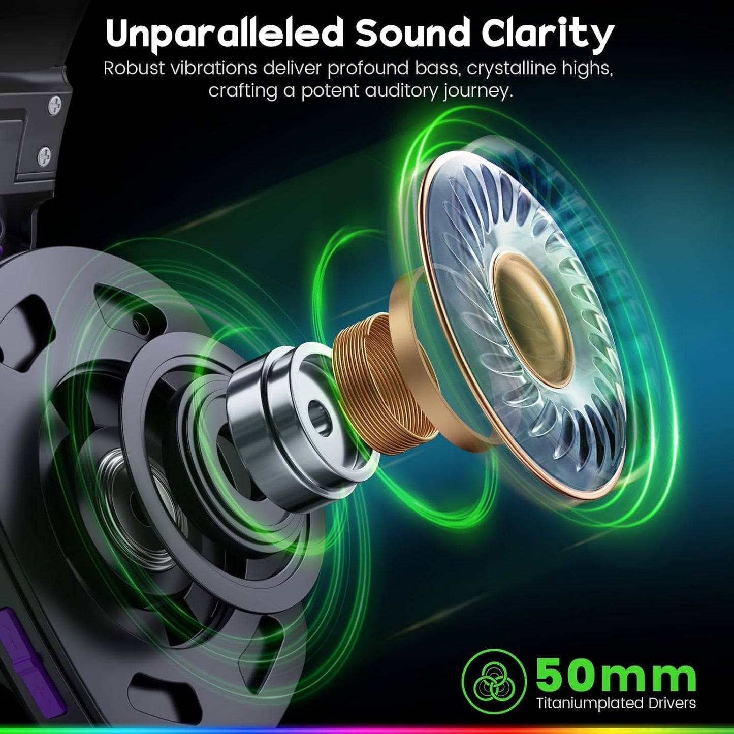 WESEARY WG1 2,4 GHz kabelloses Gaming-Headset,RGB mit Mikrofon für PS5,PS4,PC
