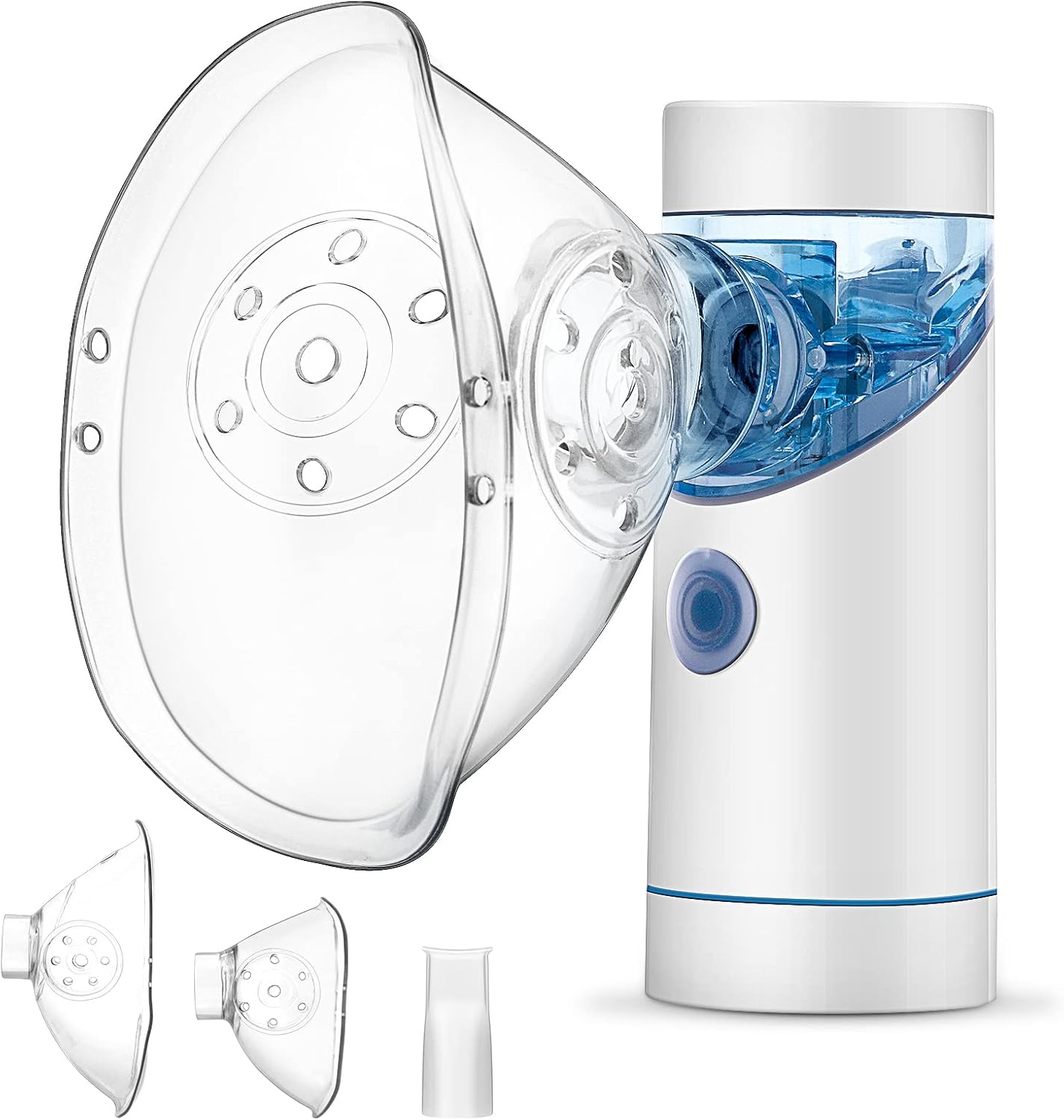 Winload Inhalationsgerät Tragbar Vernebler Set, Inhalator mit Mundstück und Maske,USB Wiederaufladbar, Inhaliergerät für Kinder und Erwachsene