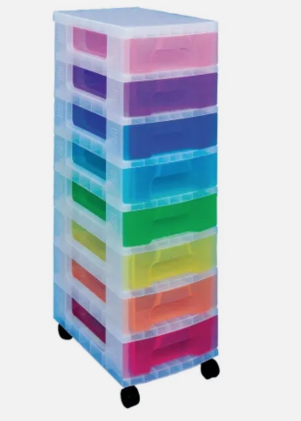 Boîte vraiment utile Aufbewahrungs-Boxenturm 8 Schublades Regenbogen-Farben