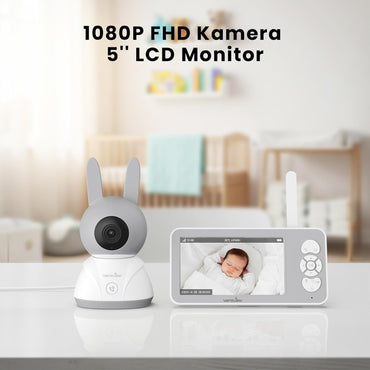 Wansview Babyphone mit Kamera 2,4/5 GHz WLAN- 5" 1080P mit App, IR Nachtsicht,