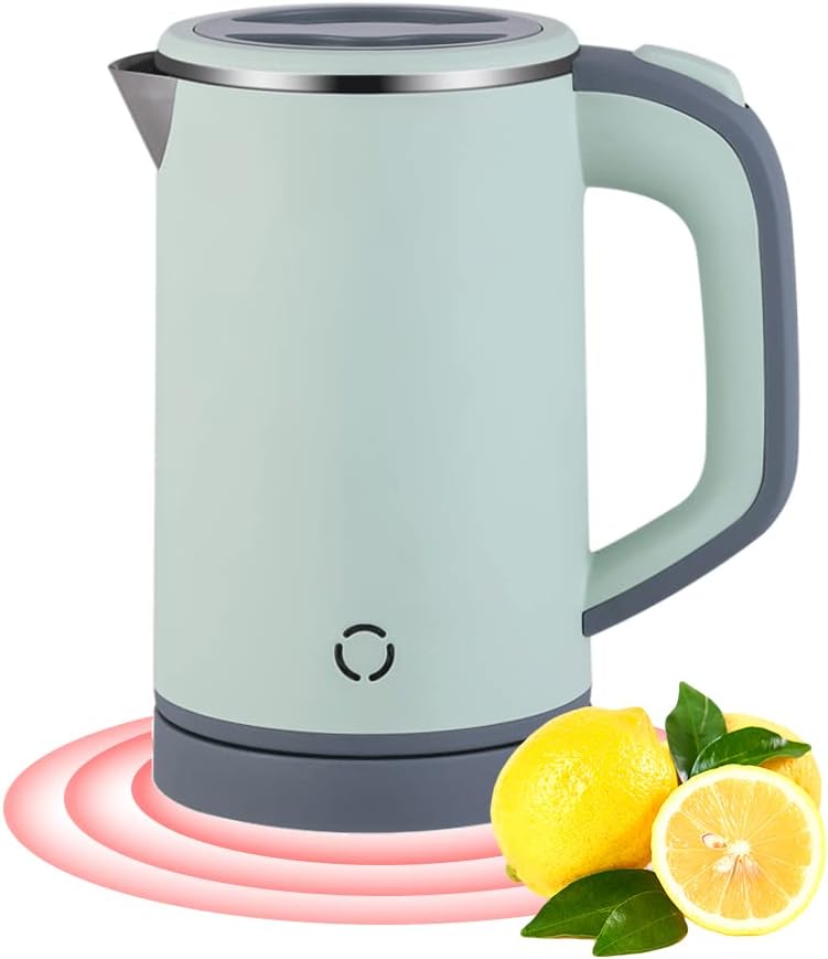 Woolala 0,8 L elektrischer Wasserkocher, 600 W, Edelstahl-Reisewasserkocher