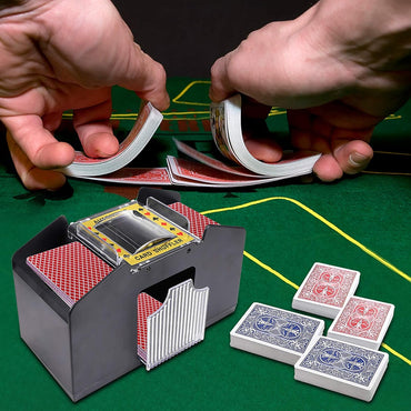 Wowlela Card Shuffler, Automatische Kartenmischmaschine 4 Deck für Poker, Rommé, UNO, Texas Holdem und Blackjack