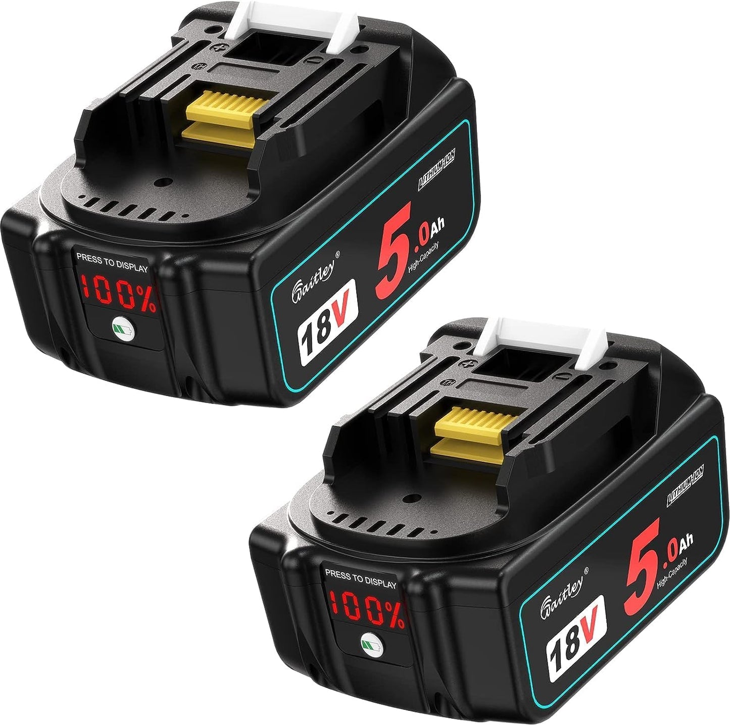 2X Waitley BL1850B 18V 5Ah Ersatzakku für Makita BL1830 BL1840 BL1850 BL1815 194205-3 LXT-400