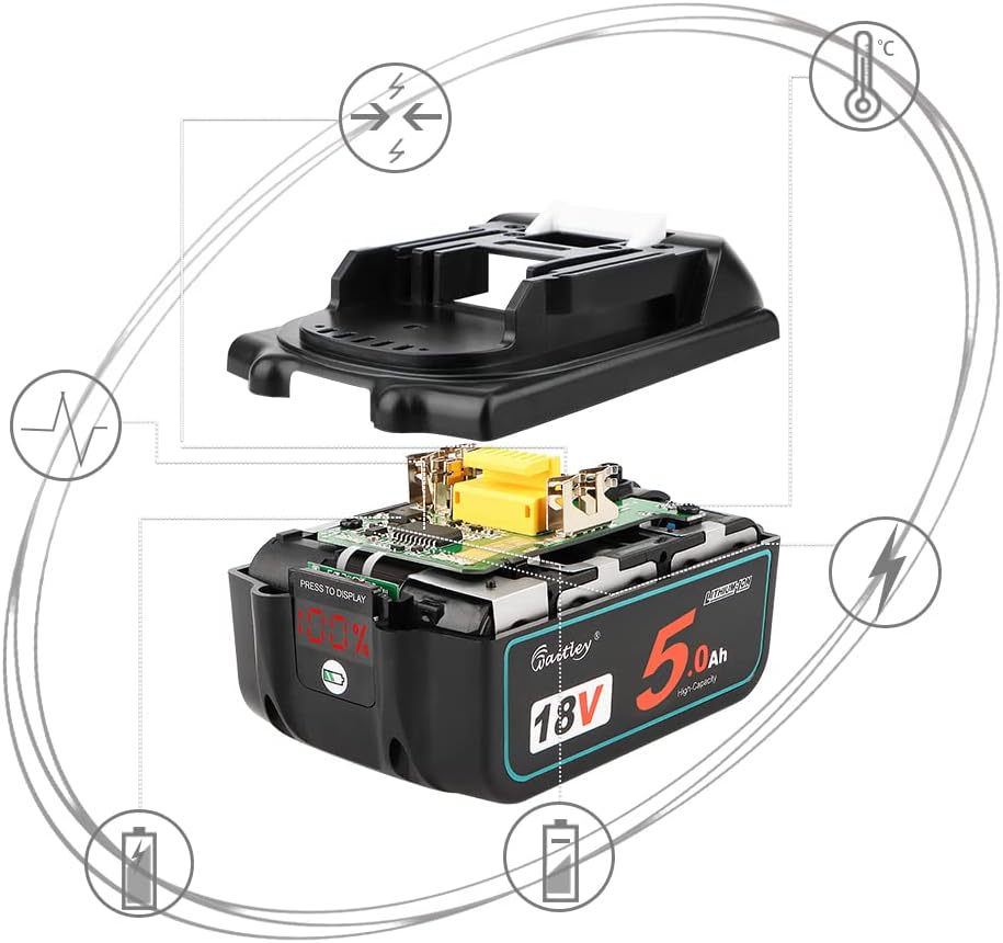 2X Waitley BL1850B 18V 5Ah Ersatzakku für Makita BL1830 BL1840 BL1850 BL1815 194205-3 LXT-400