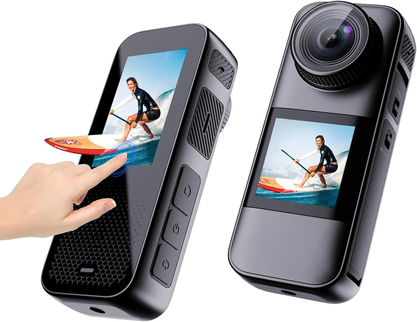 Xilecam Dual Screen Action Cam 4K 60FPS 2,2”-HD-Touchscreen, wasserdichte