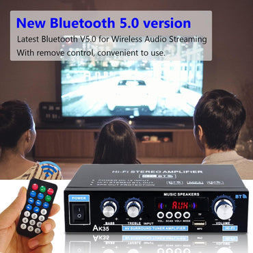 Bluetooth Mini Verstärker mit Netzteil, 2.0 Kanal 600 Watt Home Audio