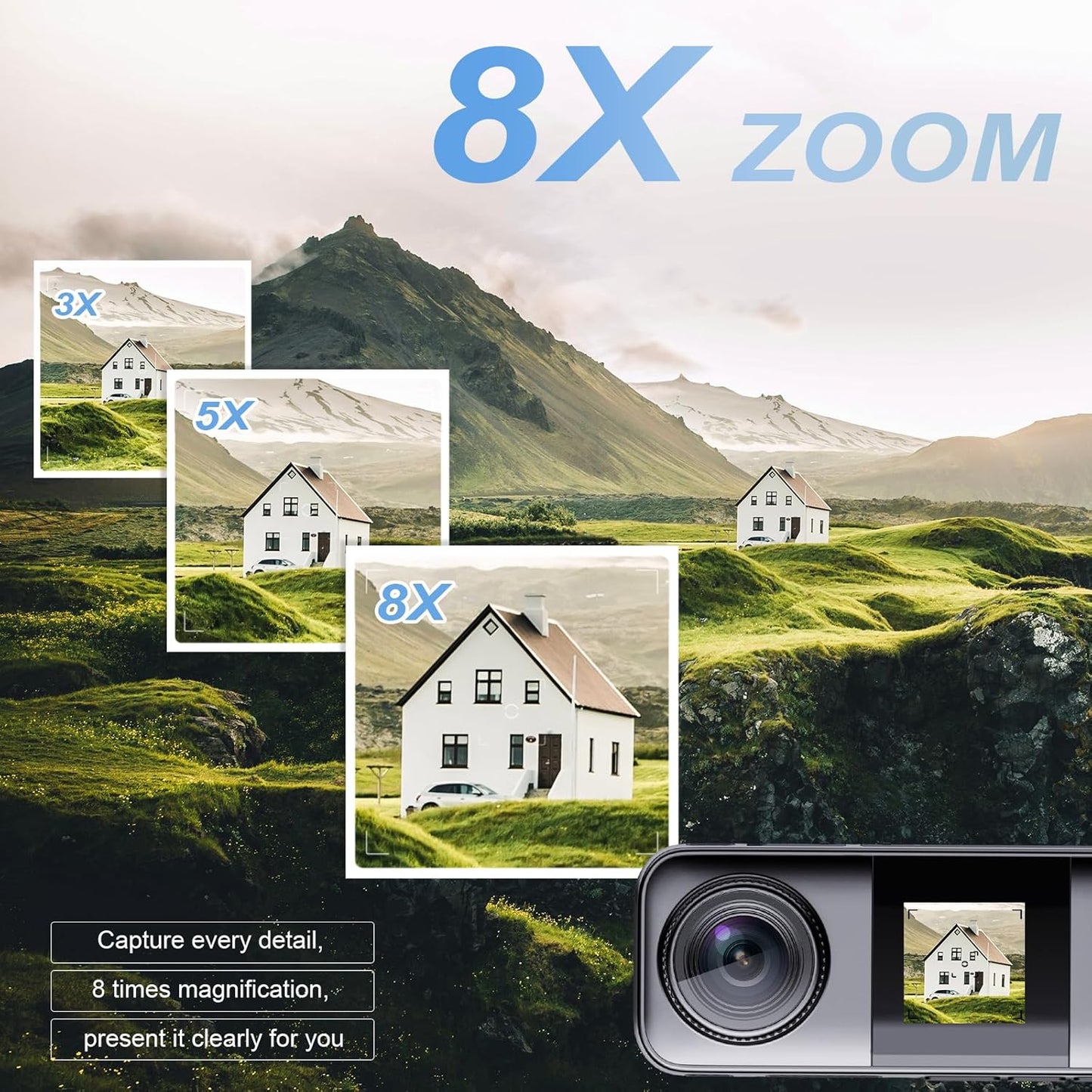 Xilecam Dual Screen Action Cam 4K 60FPS 2,2”-HD-Touchscreen, wasserdichte