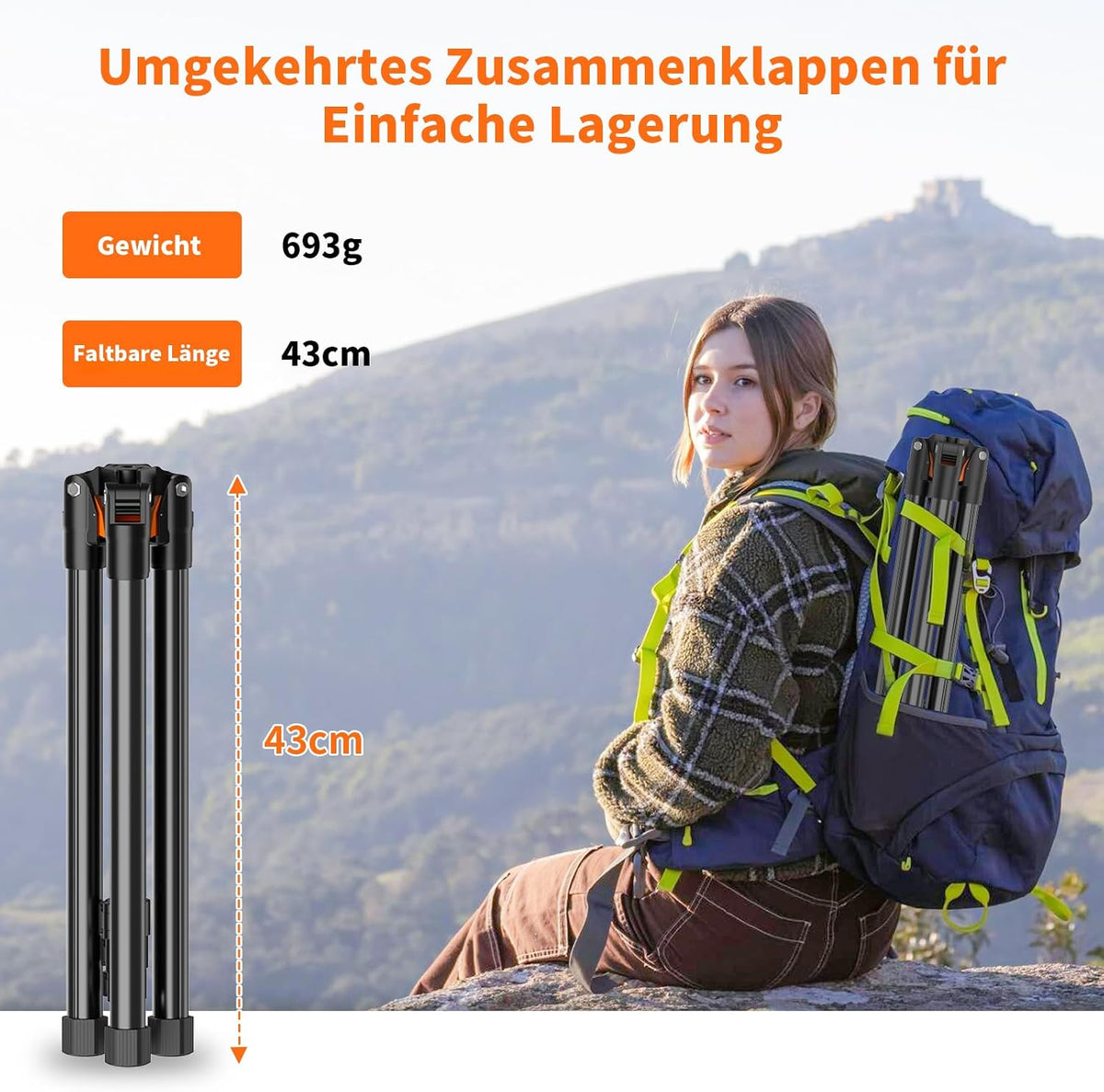 XXZU 182cm Tablet Halterung Stativ, 360° Drehbar Tabletständer Handy Stativ