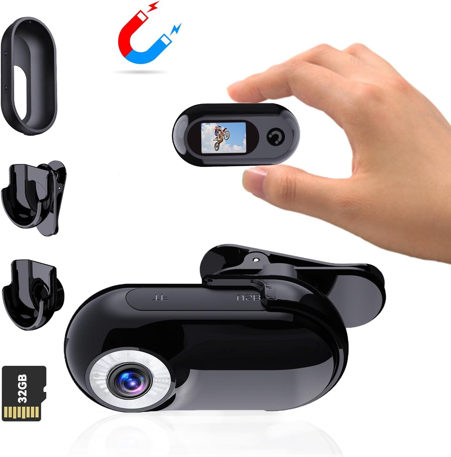 Xilecam Mini Action Cam1080P und 32 GB Speicherkarte Helmkamera Motorrad Bodycam