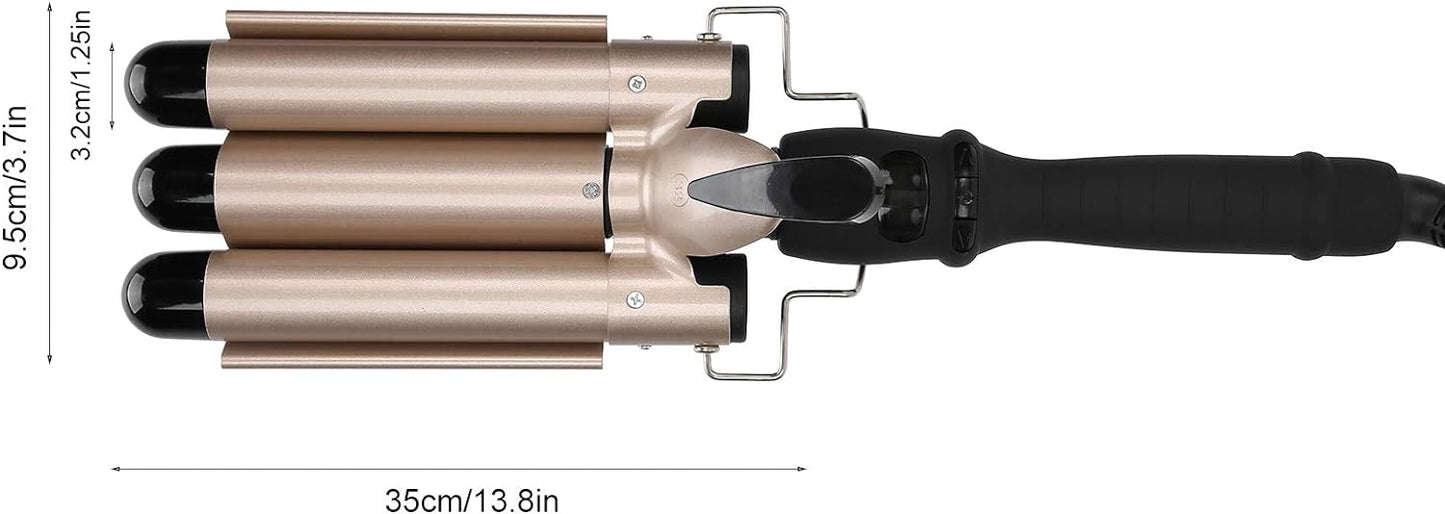 3 Barrel 80-210 ℃ Elektrische Haarcrimper Hair Waver Big Wave Lockenstab für einzigartiges Haarstyling