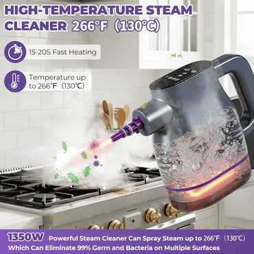 Yaskyly 1350W Dampfreiniger Handgerät 130℃ Tragbarer 400ml