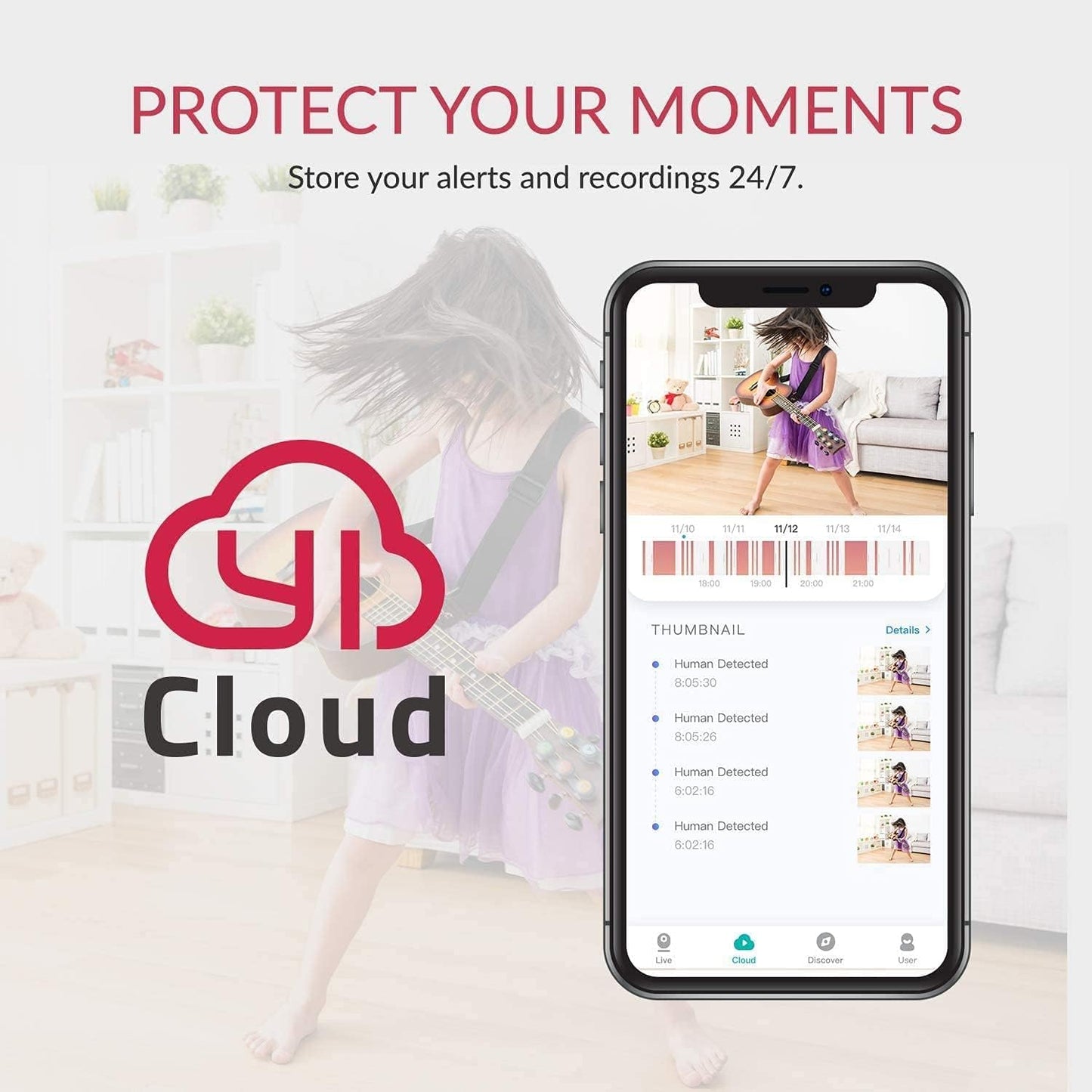 YI 2-teilige Sicherheits-Heimkamera, 1080p 2,4 G WiFi Smart Indoor IP-Kamera mit Nachtsicht, 2-Wege-Audio, KI-Menschenerkennung in der Telefon-App, Kamera für Haustiere, Katzen und Hunde, Funktionen mit Alexa und Google
