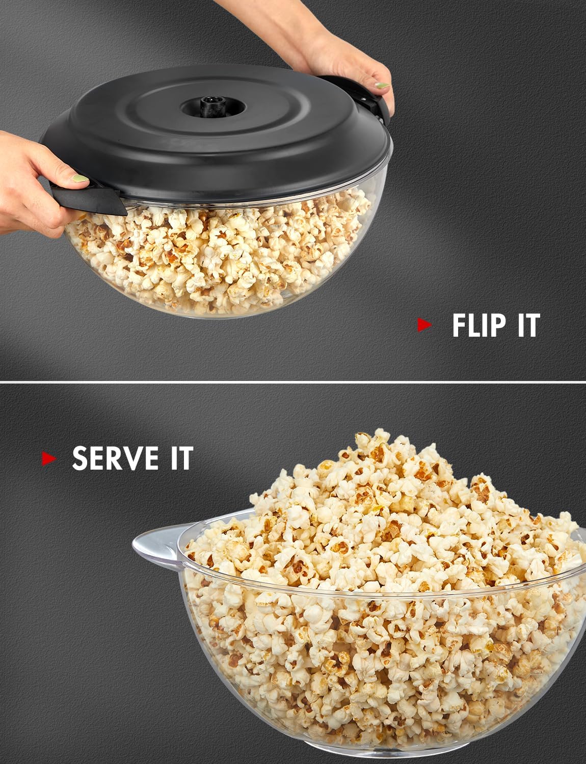 Yabano Popcornmaschine 5L Abnehmbare Heizfläche Schwarz
