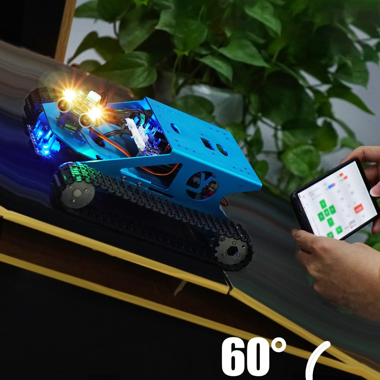Yahboom Raspberry Pi Robotic mit Kamera Programmierbares AI Tank Robot Kit