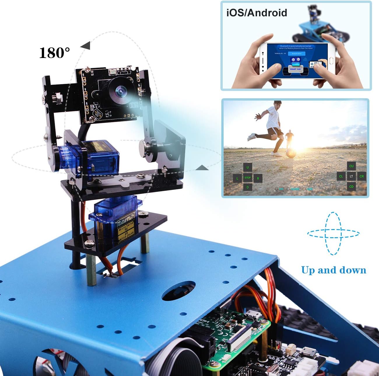Yahboom Raspberry Pi Robotic mit Kamera Programmierbares AI Tank Robot Kit