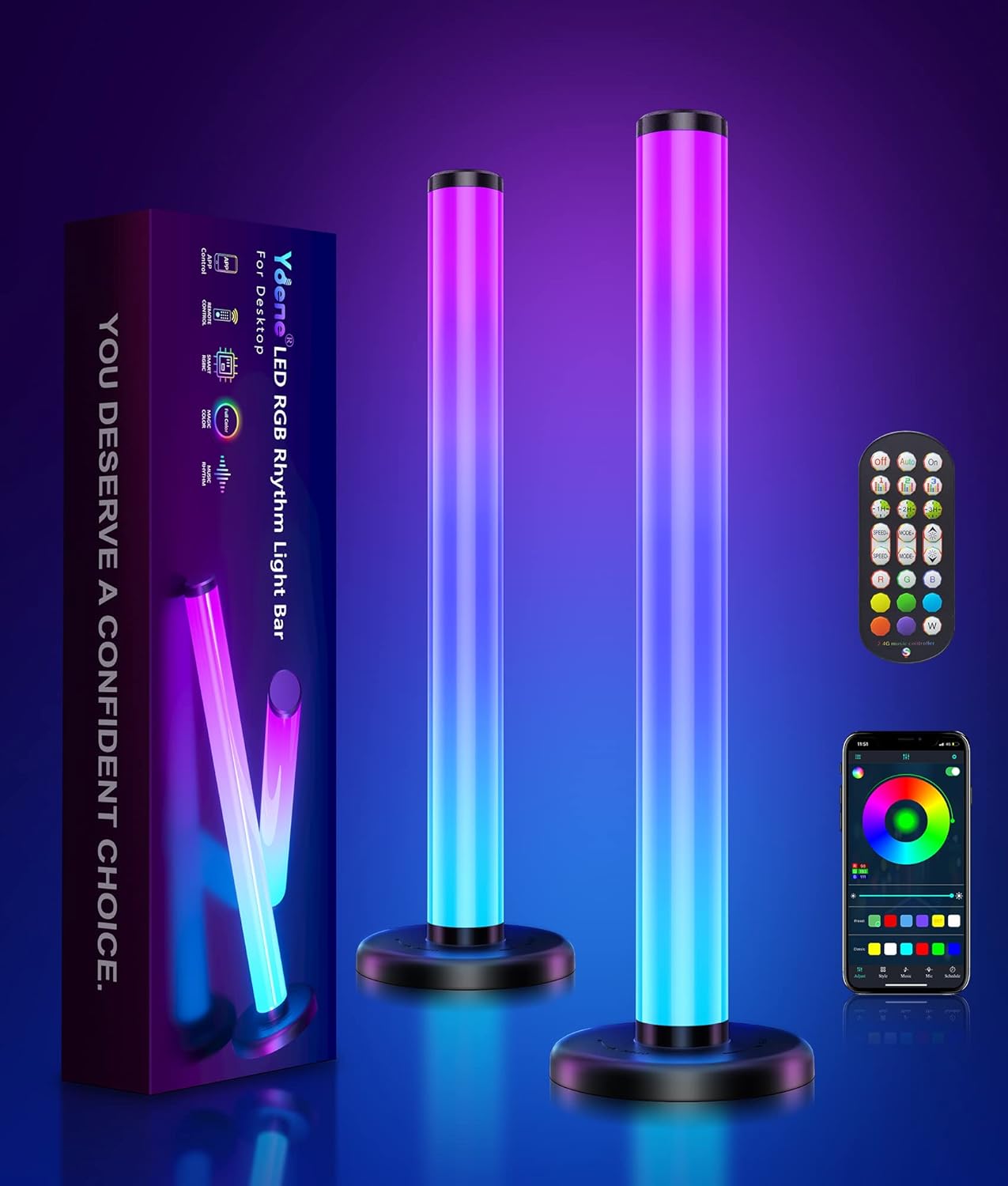 Ydene 360° Smart LED Lightbar, RGB fancy LEDs Gaming Beleuchtung
