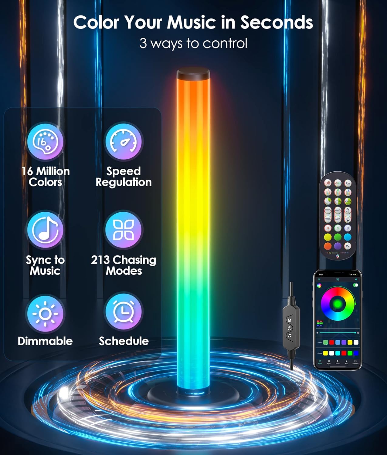 Ydene 360° Smart LED Lightbar, RGB fancy LEDs Gaming Beleuchtung