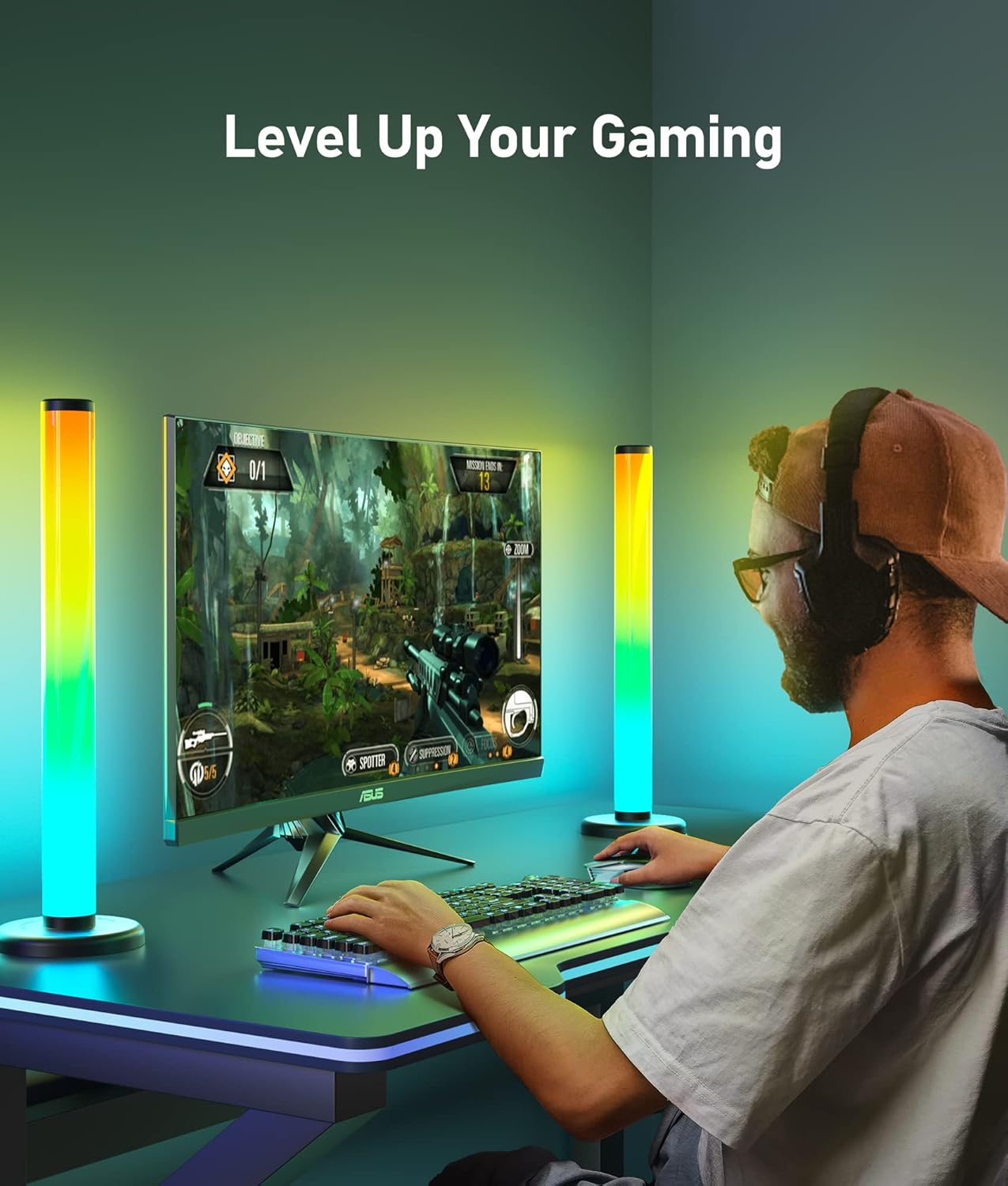 Ydene 360° Smart LED Lightbar, RGB fancy LEDs Gaming Beleuchtung