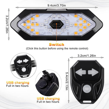 Yeahboom Fahrradblinker, E-Scooter Blinker,Rücklicht E Scooter,5 Modi, USB