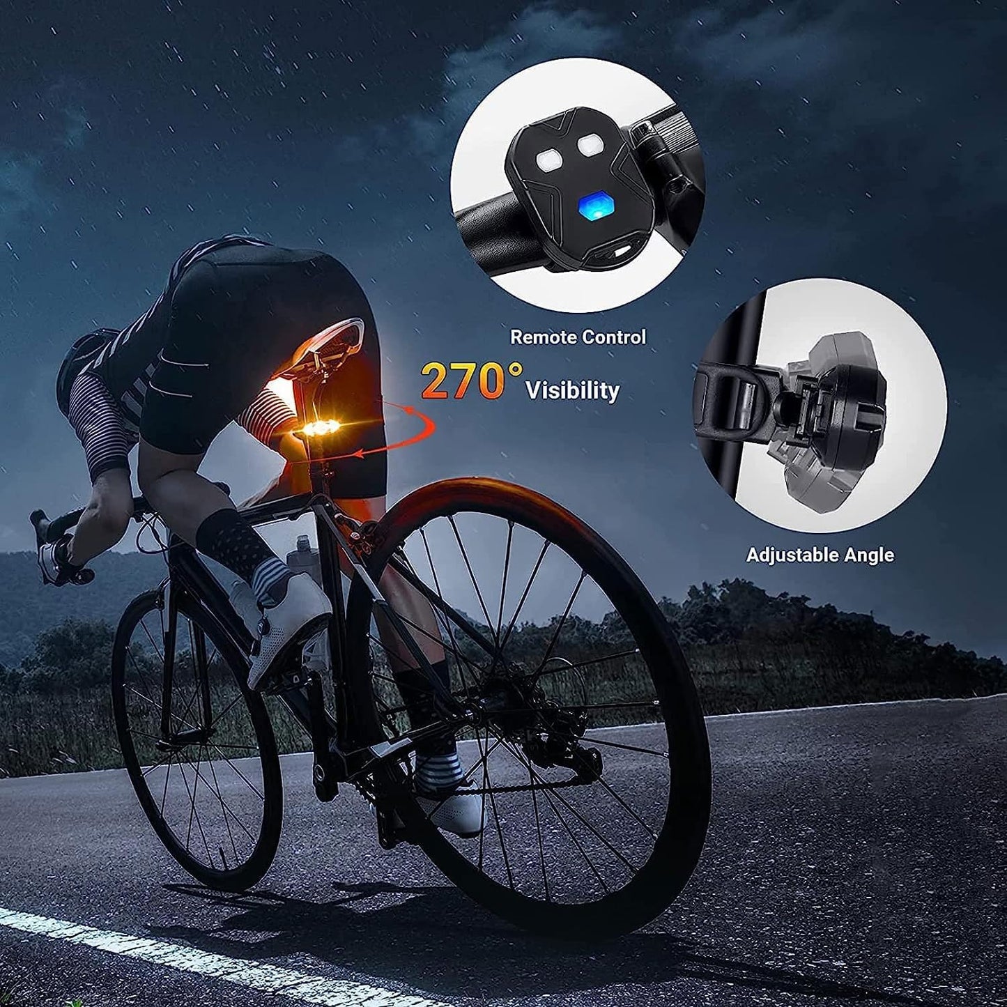Yeahboom Fahrradblinker, E-Scooter Blinker,Rücklicht E Scooter,5 Modi, USB