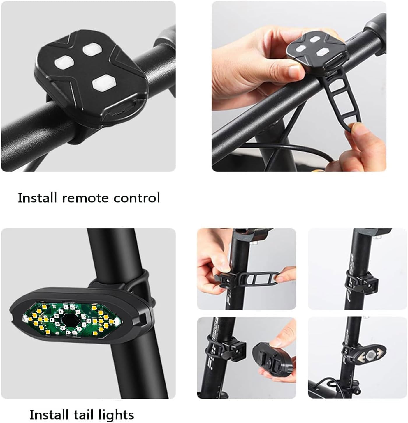 Yeahboom Fahrradblinker, E-Scooter Blinker,Rücklicht E Scooter,5 Modi, USB