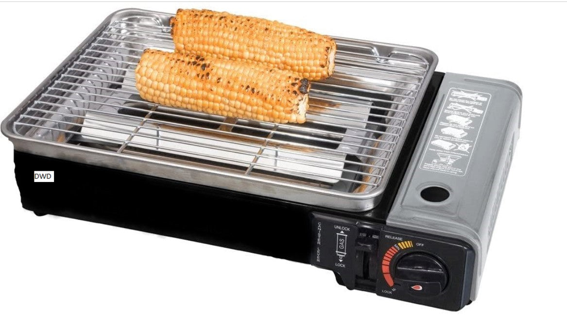 Yinleader tragbarer Gasgrill Gaskocher Campingkocher Gasbrenner mit Koffer