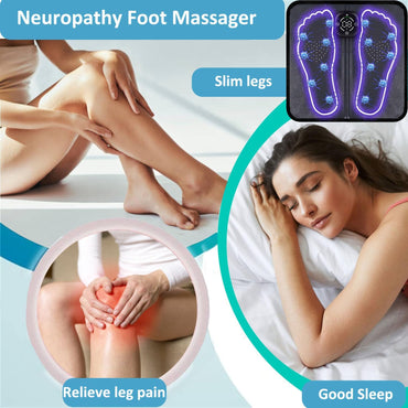 Yonars Elektrisches Fußmassagegerät, Intelligente Massagematte 10 Modi 20 Einstellbare Frequenzen EMS