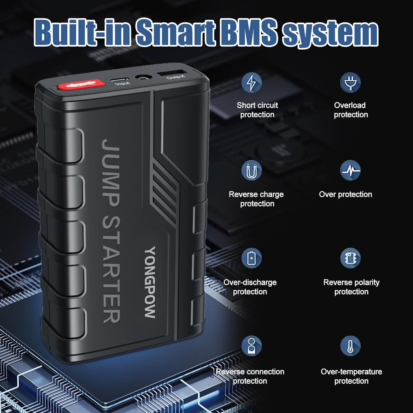 YONGPOW Starthilfe Powerbank 1200A 12V Tragbare Auto Batterie Booster Starter Powerbank
