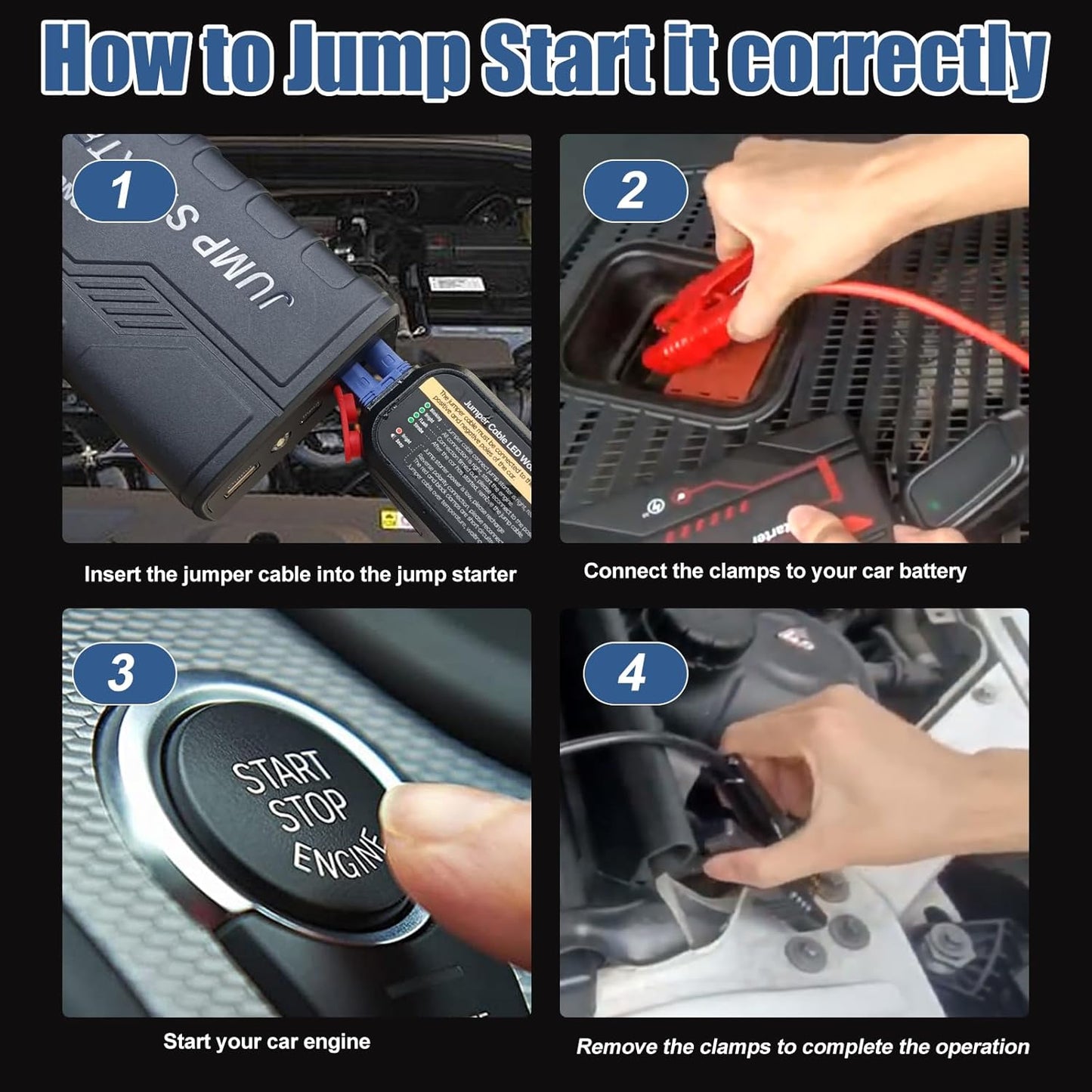 YONGPOW Starthilfe Powerbank 1200A 12V Tragbare Auto Batterie Booster Starter Powerbank